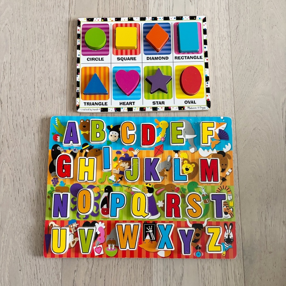 Melissa & Doug chunky puzzle set of 2